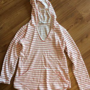 Delia's Large Orange & White Striped Hoody